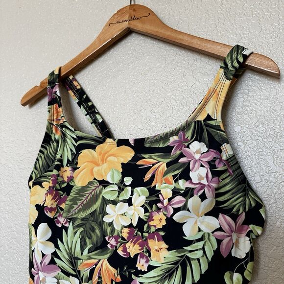 Hurley Womens's UPF 50+ Sun Protection Floral One Piece Swimsuit XXL - Picture 3 of 8